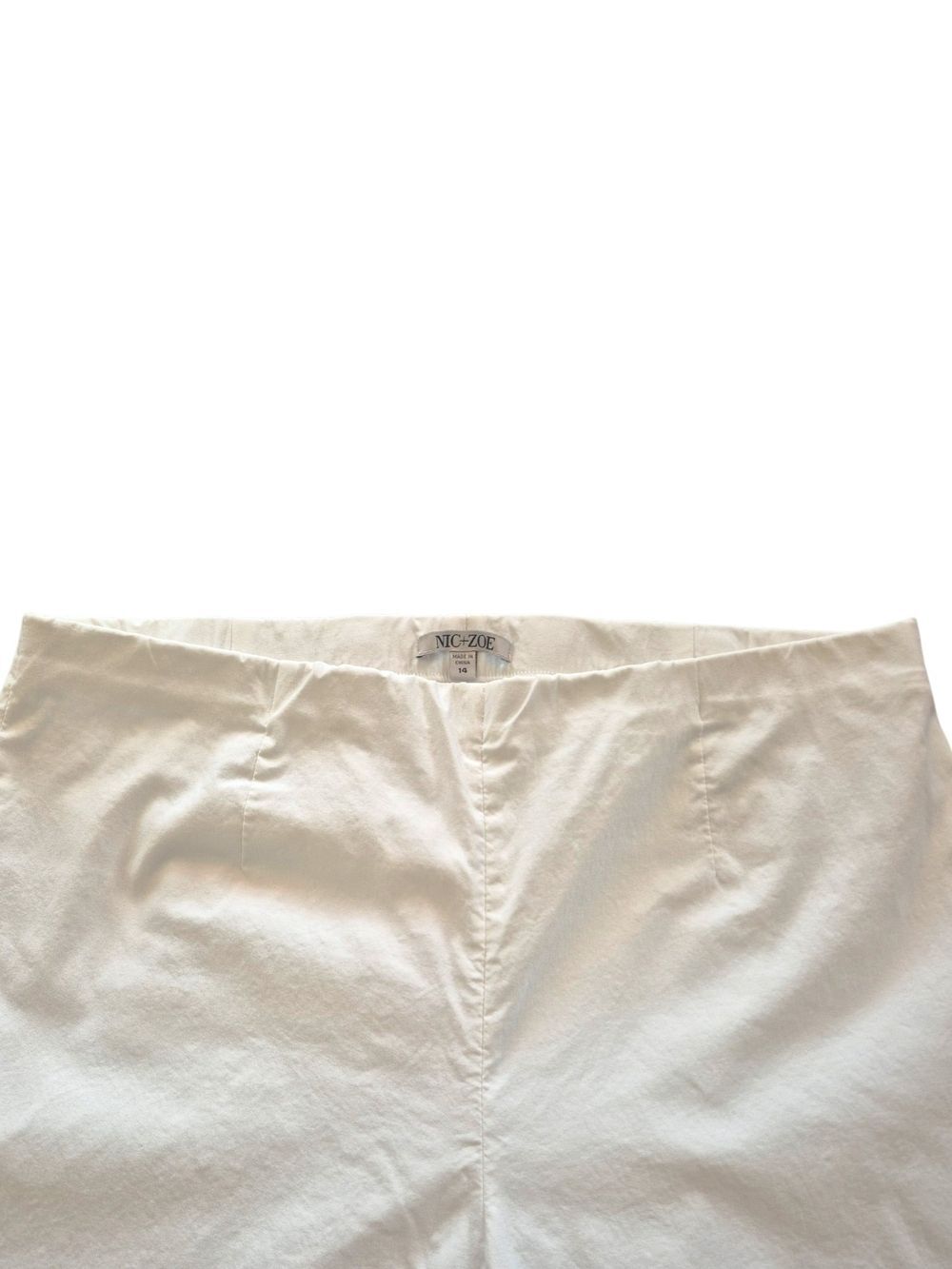 NIC+ZOE White Wide Leg Crop Pants 14 Pull On CoastalChic Resort City Beach Artsy - Picture 5 of 8